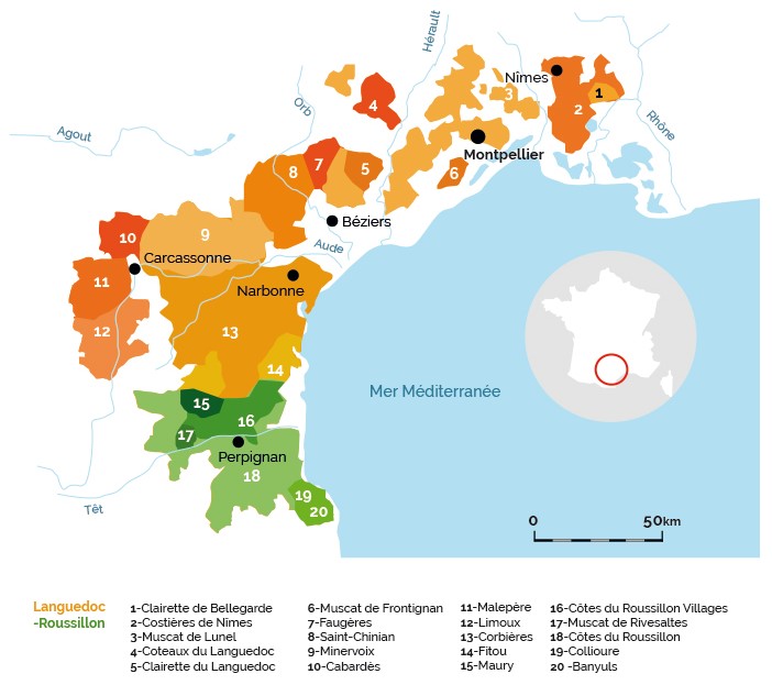 La région du Languedoc-Roussillon