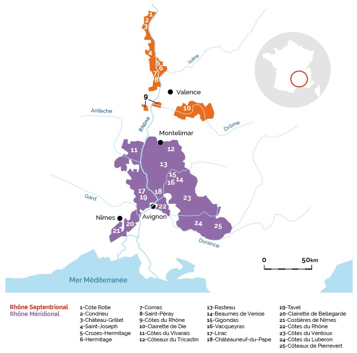 La région de la vallée du Rhône