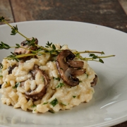 Zoom sur un risotto aux champignons