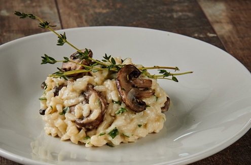 Zoom sur un risotto aux champignons